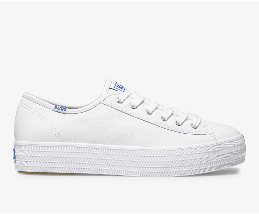 Zapatillas Keds Mujer Blancas - Triple Kick Cuero - 425-IWGHLR